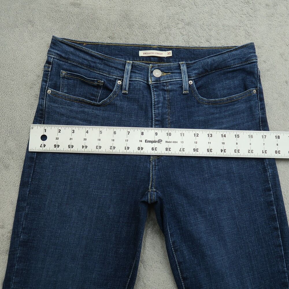 Levi's 314 Jeans Women's Size 30 Blue Mid-Rise Shaping Straight Denim 29" Inseam - Picture 8 of 16